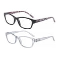 thumbnail image 4 of Rz by Rachel Zoe Womens Cateye Reading Glasses with Case, Black/Light Crystal Teal, Joni +3.00, 4 of 15