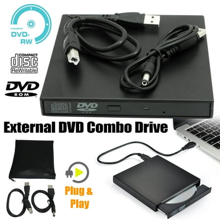 - Slim External USB 2.0 DVD RW CD Writer Drive Burner Reader Player For Laptop PC