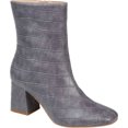 thumbnail image 1 of Women's Journee Collection Trevi Heeled Ankle Bootie Grey Croco Faux Leather 12 M, 1 of 4