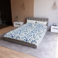 thumbnail image 1 of Funda nórdica de microfibra Toile Floral, Vintage Blue French Country Bedding, 1 of 7