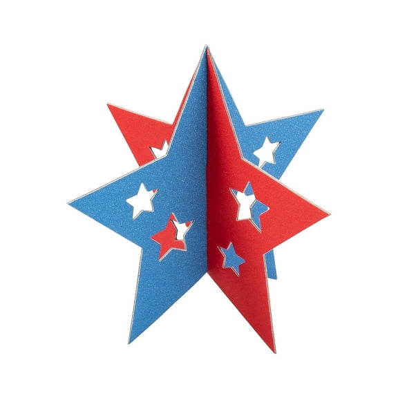 Patriotic Glitter Star Centerpieces - 6 Pieces