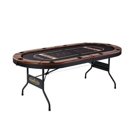 Premium Charleston 10 Player Brown Poker Table, No Assembly Required by Barrington Billiards