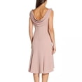 thumbnail image 3 of Adrianna Papell Women's Metallic Knit Cowl Back Fit & Flare Dress Pink Size 6, 3 of 3