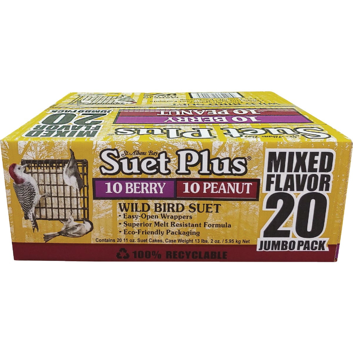 Wildlife 313887 11 oz No.13.8 Suet Plus JumboHigh Energy Mp1 Wild Bird Suet Cake, Pack of 20