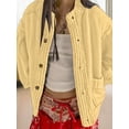thumbnail image 4 of Womens Oversized Cardigan Long Sleeve Button Down Chunky Knit Loose Fall Sweater Coats Yellow XL, 4 of 7