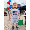 thumbnail image 3 of AceBaby 4th of July Outfits for Toddler Boys,0-3Y,95% Cotton 250th Anniversary 2Pcs Shorts Set, 3 of 9