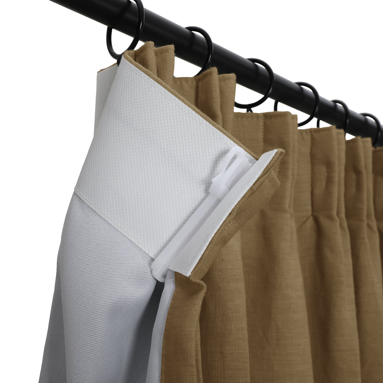 TWOPAGES Light Filtering Curtain 100% Linen Drape Pinch Pleat Window Treatment, 1 Panel, 52"x108", Chocolate
