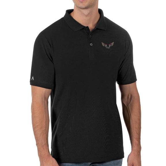 Men's Antigua Black Philadelphia Wings Legacy Pique Polo