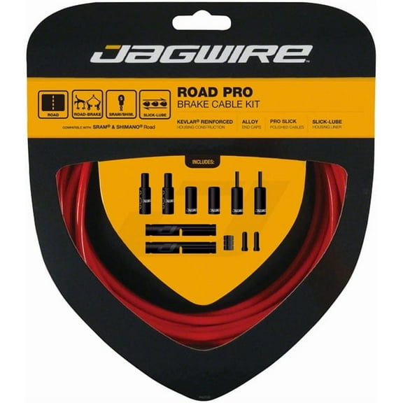 Jagwire Pro Brake Cable Kit Road SRAM/Shimano Kevlar Reinforced Housing, Red