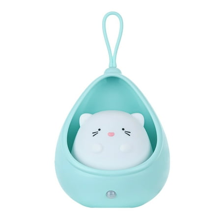 

LED Night Light Sensor Control Cute Animal Human Induction Lamp for Children Kids Bedroom USB Rechargeable Blue