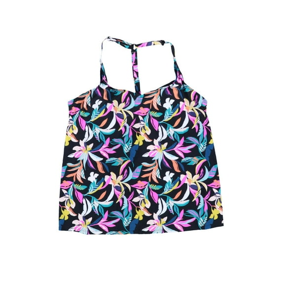 Island Escape Women's Tankini Tropical Racerback Black New