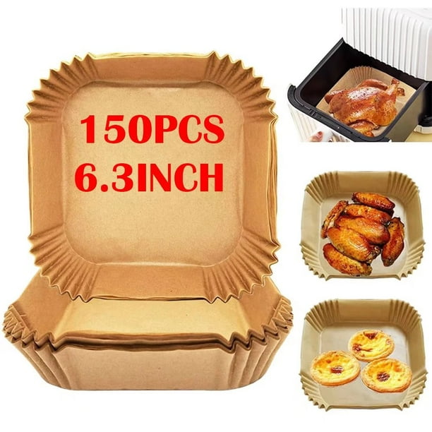 Air Fryer Disposable Paper Liner Square, 150 Piece NonStick Disposable