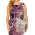 thumbnail image 5 of Women's Plus Size Tie Dye Fitted Bodycon Scoop Neck Sleeveless Basic Cami Midi Dress, 5 of 6