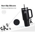 thumbnail image 6 of GEDUX 1200ml Tumbler with Handle, 2-in-1 Leak Proof Lid (Straw/Flip), Insulated Water Bottle, Stainless Steel Tumbler with Non-Slip Silicone, Wide Mouth Travel Mug Cupholder Friendly, 6 of 7