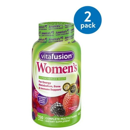 (2 Pack) Vitafusion Women's Gummy Vitamins, 150ct (Best Once A Day Prenatal Vitamin)