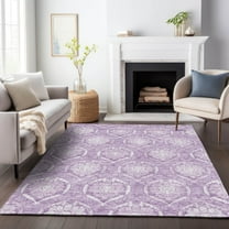 Addison Rugs Chantille Indoor/Outdoor Transitional Medallions Plum Washable Rectangle Rug, 8' x 10'