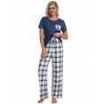 thumbnail image 6 of DAKIMOE Womens Pajama Sets 2 Piece Sets for Women Summer Sets Short Sleeve Pajamas Lounge Set Casual Sleepwear Loungewear PJS, S-XXL, 6 of 10