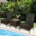 thumbnail image 3 of Gymax Ensemble de Conversation en Rotin pour Patio 3 Pcs Ensemble de Meubles d'Extérieur avec Table Coussins, 3 of 10
