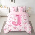 thumbnail image 2 of Castle Fairy Monogrammed Letter 7pcs Bedding Comforter Set for Teens,Kawaii Bow Queen Bedding Sets Super Cozy,Dreamy Princess Queen Sheet Sets,Lightweight Room Decor, 2 of 8