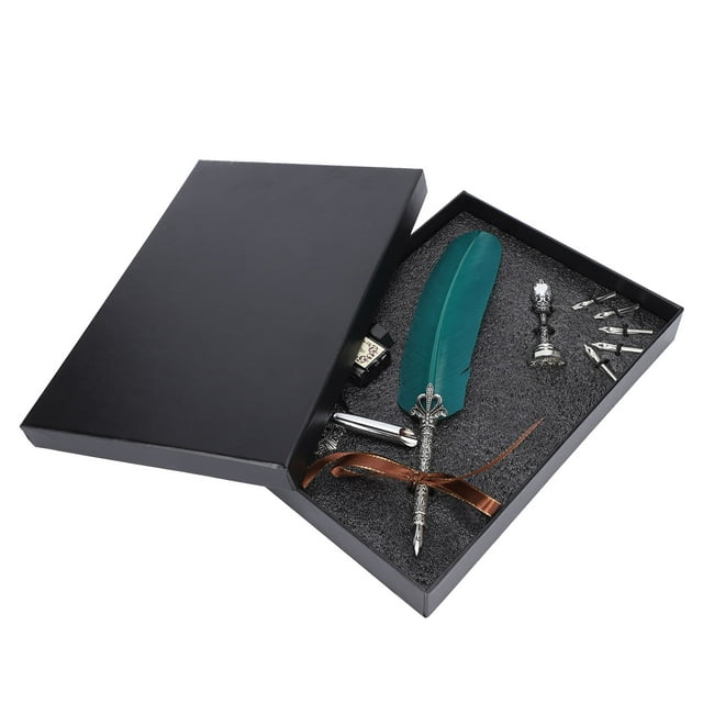 Dip Pen, Wear-Resistant And Not Easily Damaged Exquisite Design With Retro Style, Comfortable To Hold, Quill Pen Set, Friends For Home School Gifts Green
