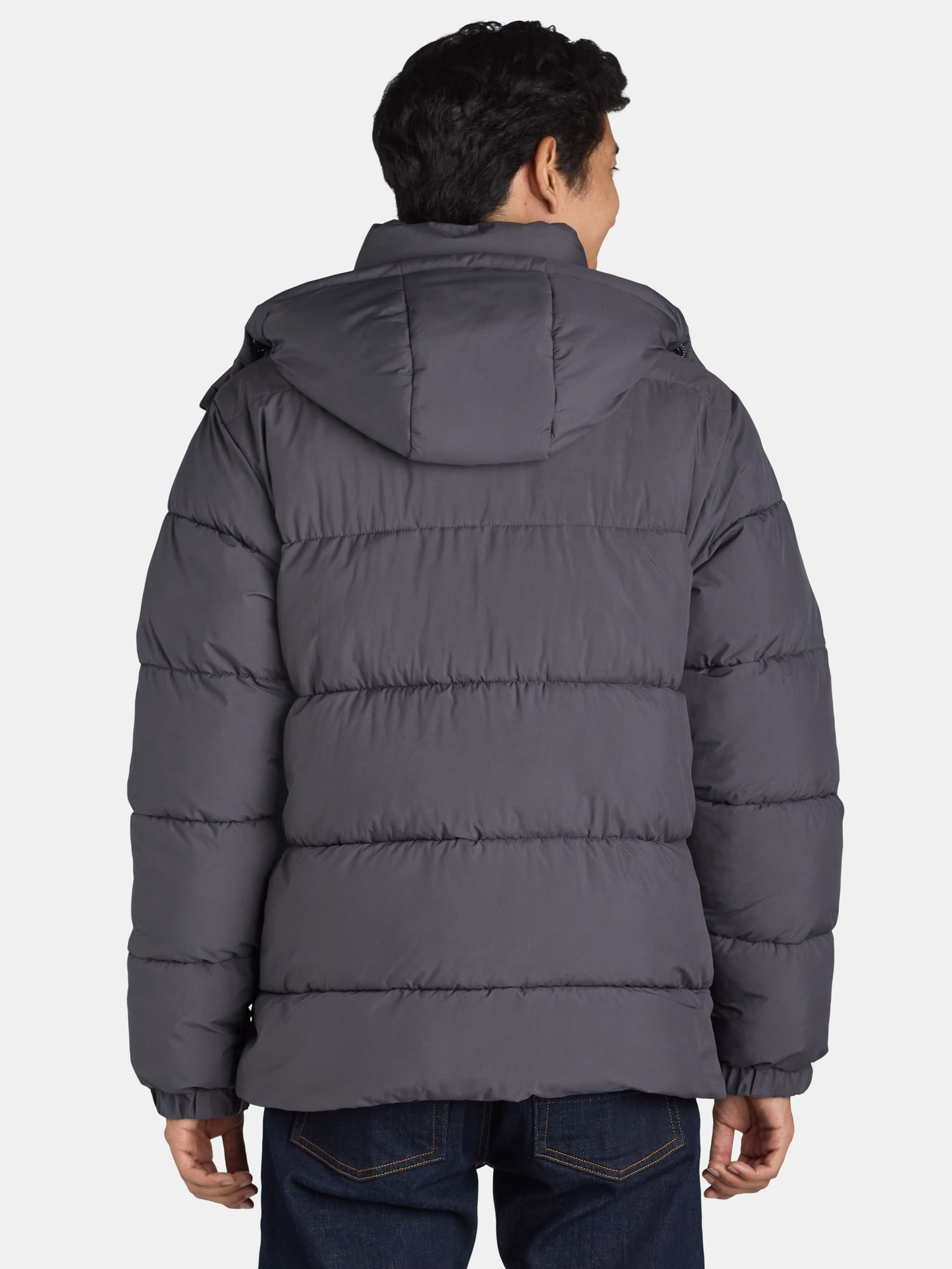 Ozark Trail Men's & Big Men's Puffer Jacket with Hood, Sizes S-3XL
