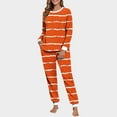 thumbnail image 2 of LIaqionyy Women's Pajama Sets Striped Long Sleeve Sleepwear Pullover Top Jogger Pants Soft Pjs Set Loungewear, 2 of 7