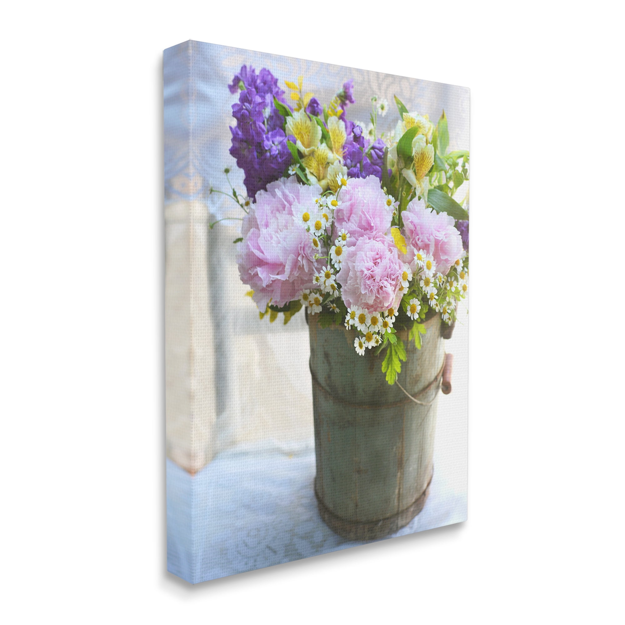 Stupell Industries Flowers in Country Tin Botanical & Floral Photography Gallery Wrapped Canvas Art Print Wall Art, 30 x 40