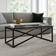 thumbnail image 2 of Henn&Hart Table Basse Rectangulaire Noire et Bronze avec Plateau en Verre, 2 of 8