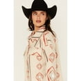 thumbnail image 2 of Fornia Women's Southwestern Print Polar Fleece Shacket - GRP2-TRB-TAN   US, 2 of 4