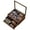 Walnut, variant on 3-Layer Knife Display Case, Knife Collection Display Holder with Glass Lid & Drawers, Black