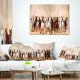 thumbnail image 4 of Designart Horses Herd in Sand Storm - Landscape Photography Throw Pillow - 16x16, 4 of 5
