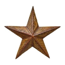 Western Star Wall Decor Tooled Leather Look Rustic Barn Star 14.5" Brown