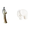 thumbnail image 1 of Figura coleccionable de para escritorio, estatua de resina y cerámica, pieza de arte tribal femenino con líneas elegantes, ideal par, 1 of 8