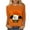 ZQR7-Orange, variant on VKOYWKM Women's Halloween Pumpkin Tops 3/4 Sleeve Tops Spooky Graphic Tees Fall Crew Neck Loose Fit Vintage Halloween T-Shirts