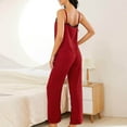 thumbnail image 4 of ShomPort Women 2 Piece Outfits Sleepwear Pajama Sets Long Sleeve Tops and Wide Leg Pants Nightwear, 4 of 8