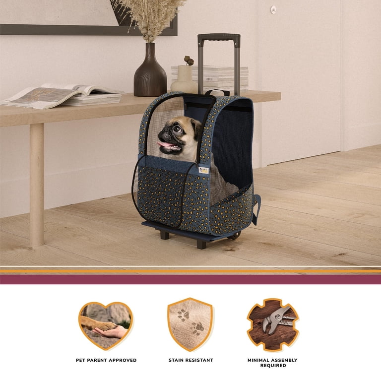 Ollie & Hutch Kaya Pet Travel Carrier, Trolley with Shock