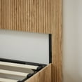 thumbnail image 3 of Noble House Modern Lift-Up Storage Bed Frame with Wooden Corrugated Curved Lines, Queen Size, Oak, 3 of 14