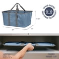 thumbnail image 2 of CleverMade Bolsa plegable para la colada, mezclilla/carbón, 2 unidades - Cestas plegables para la colada de 50 l (13 gal) con marco de alambre emergente resistente y asas de transporte largas - Cesta, 2 of 5