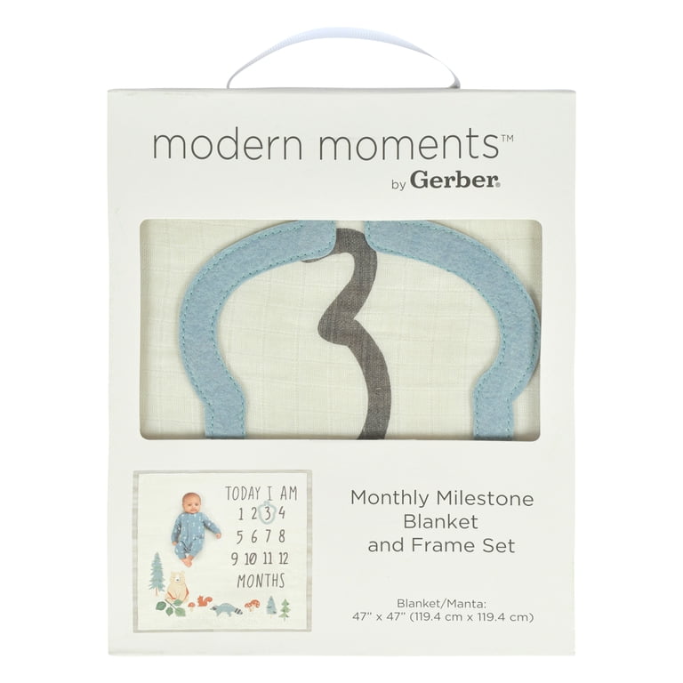 Modern Moments by Gerber Baby Boy Milestone Blanket & Frame photo 6