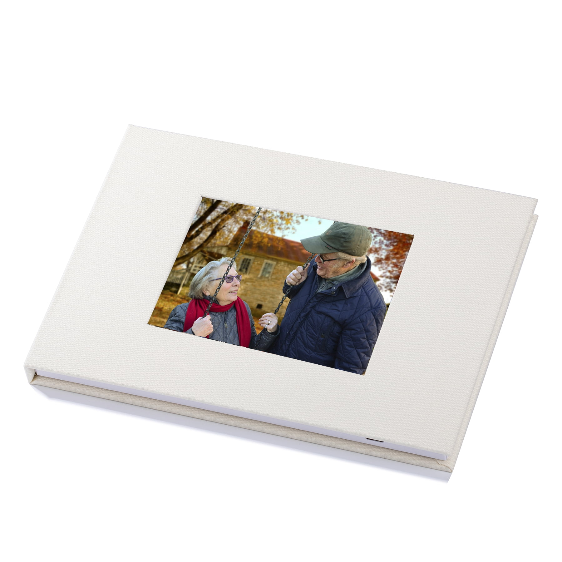 Sourcingbay 7 inch IPS Video Greeting Card, Linen Cover, 5 inch Photo Window, 4GB Memory, Rechargeable Battery