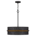 thumbnail image 5 of Quoizel Lariat 3-Light Old Black Drum Pendant Light with Wooden Trim, 5 of 9