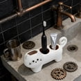 thumbnail image 6 of Creative Cat-Shaped Toothbrush Holder - Ceramic Bathroom Countertop Organizer for Electric Toothbrush, Toothpaste & Makeup Brushes, Cute Vanity Storage & Home Decor Accessory, 6 of 8