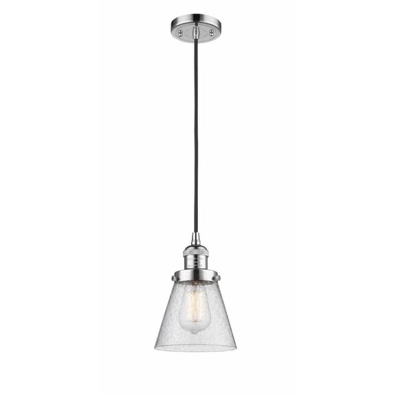 201C-PC-G64-LED-Innovations Lighting-Small Cone-3.5W 1 LED Mini Pendant in Industrial Style-6 Inches Wide by 8 Inches High   Polished Chrome Finish