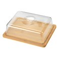 thumbnail image 4 of Tnarru Bamboo Butter Dish Cream Cheese Dish with Clear Lid Modern Holder Portable Dinnerware Practical Server Butter Dish for Fridge, 4 of 8