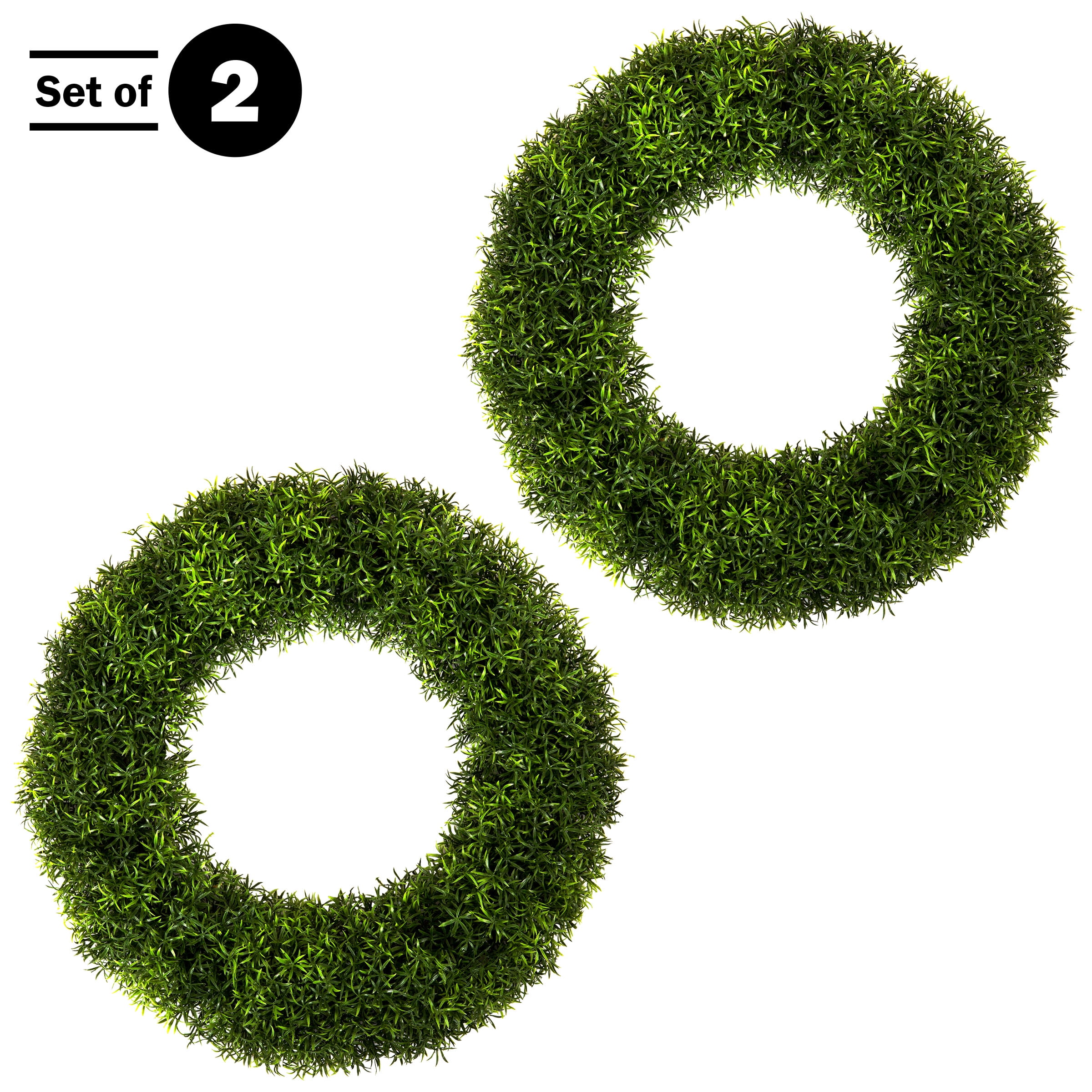 Pure Garden Set of Two 20-Inch Indoor/Outdoor Artificial Foxtail Wreaths