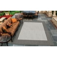 thumbnail image 6 of Couristan 2.25' x 7.75' Flatwoven Checkered Rectangular Area Throw Rug Runner - Gray and White, 6 of 6