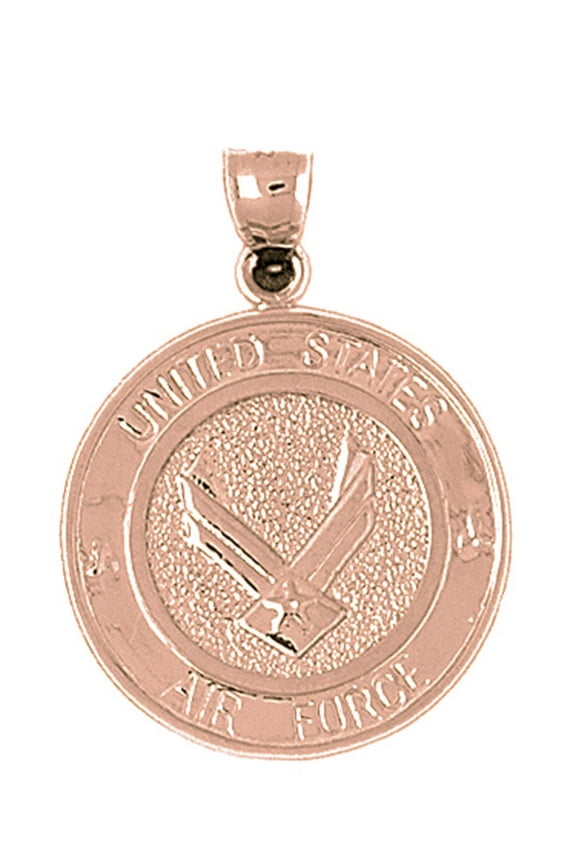 14K Rose Gold United States Air Force Pendant - 36 mm