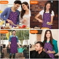 thumbnail image 7 of Purple Sun Star Swirl Pattern Apron-Garden Aprons for Women with Pockets-Cotton Linen Waterproof Kitchen Cooking Gardening Aprons Adjustable for Kitchen,Cooking,BBQ and Salon 33x27 Inch, 7 of 7