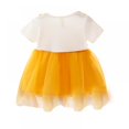 thumbnail image 2 of Été Bébé Fille Princesse Robe Faux 2 Pièce Bambin Maille Conception Manches Courtes Coton Robe de Soleil, 2 of 9