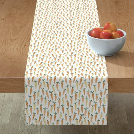 

Cotton Sateen Table Runner 108 - Carrot Spring Food Vegetable Kitchen Gardening Print Custom Table Linens by Spoonflower